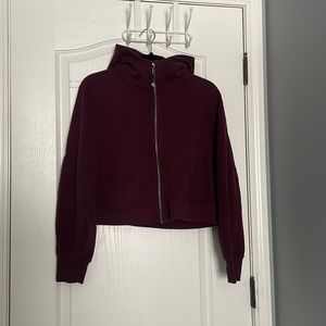 lululemon Oversized Scuba Full Zip Hoodie - CASSIS, size XS/S